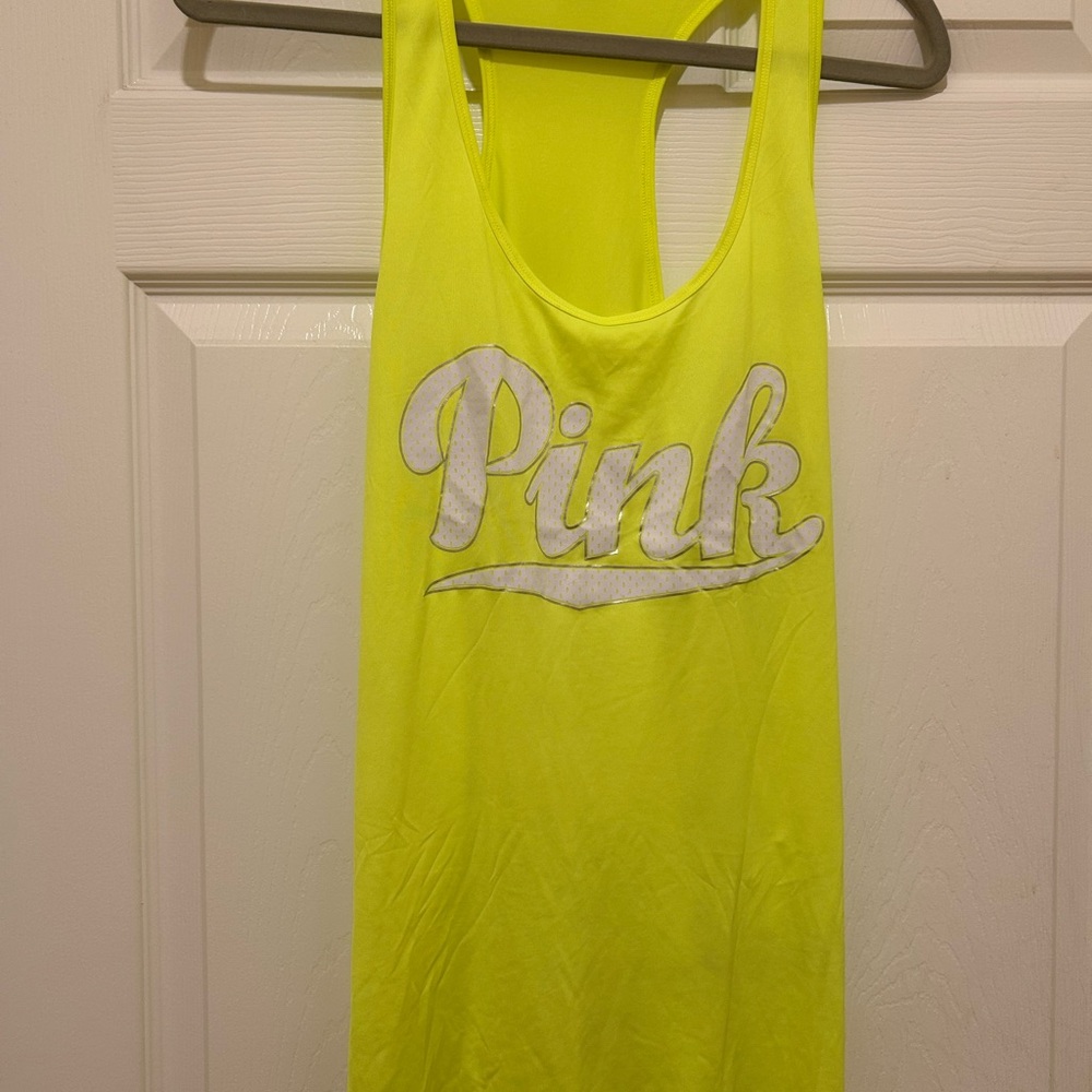 PINK Victoria's Secret Yellow Sleeveless Tank Top